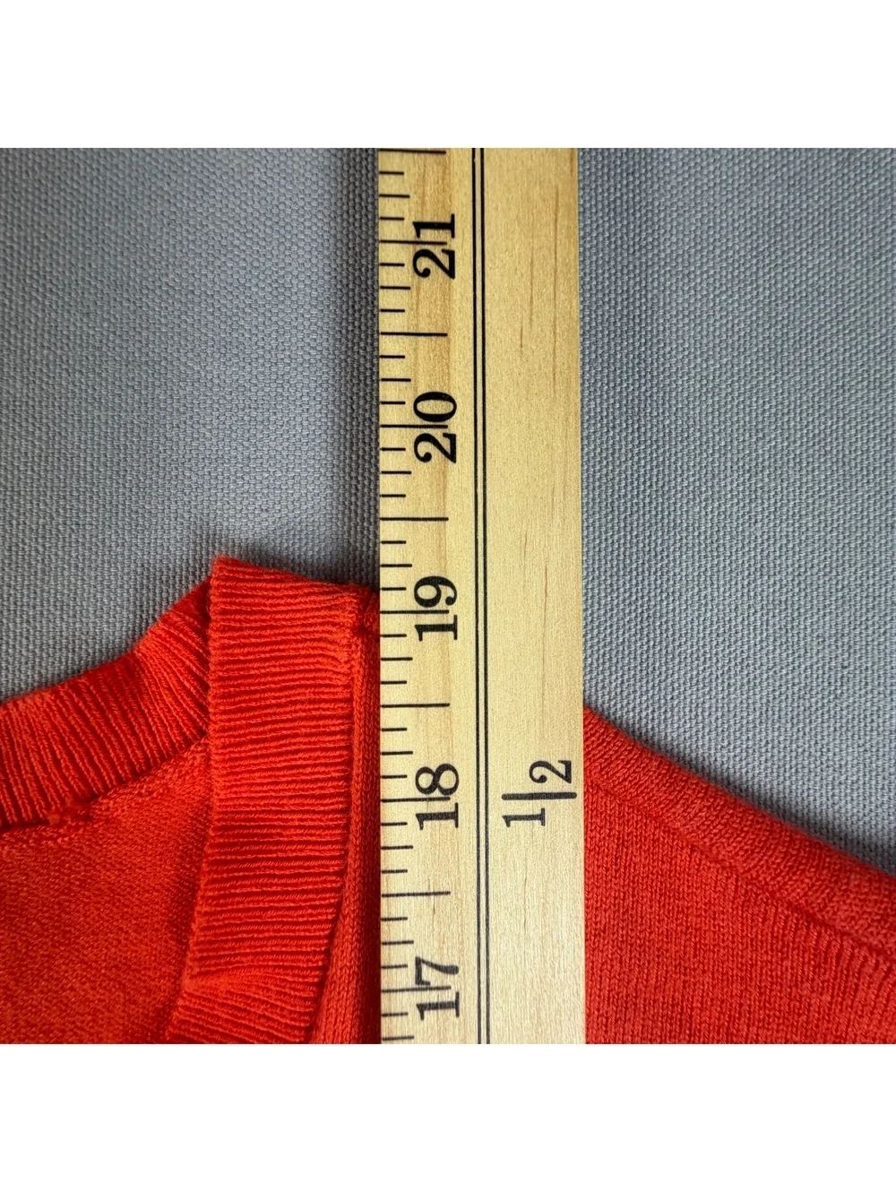 New York & Company Cardigan Sweater Womens L Bright Orange Button Up Knit